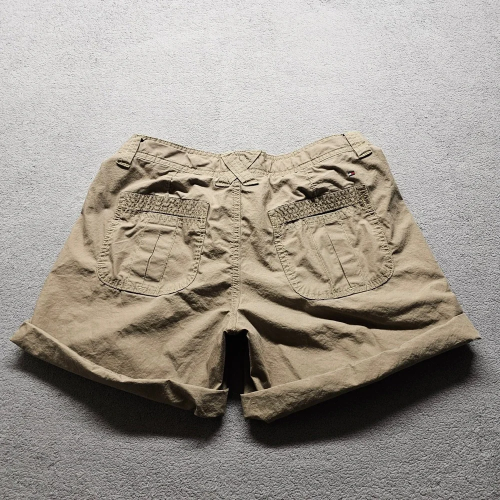 Tommy Hilfiger Cargo Shorts Womens 2 Tan Khaki Cotton Utility Casual HMN-REG